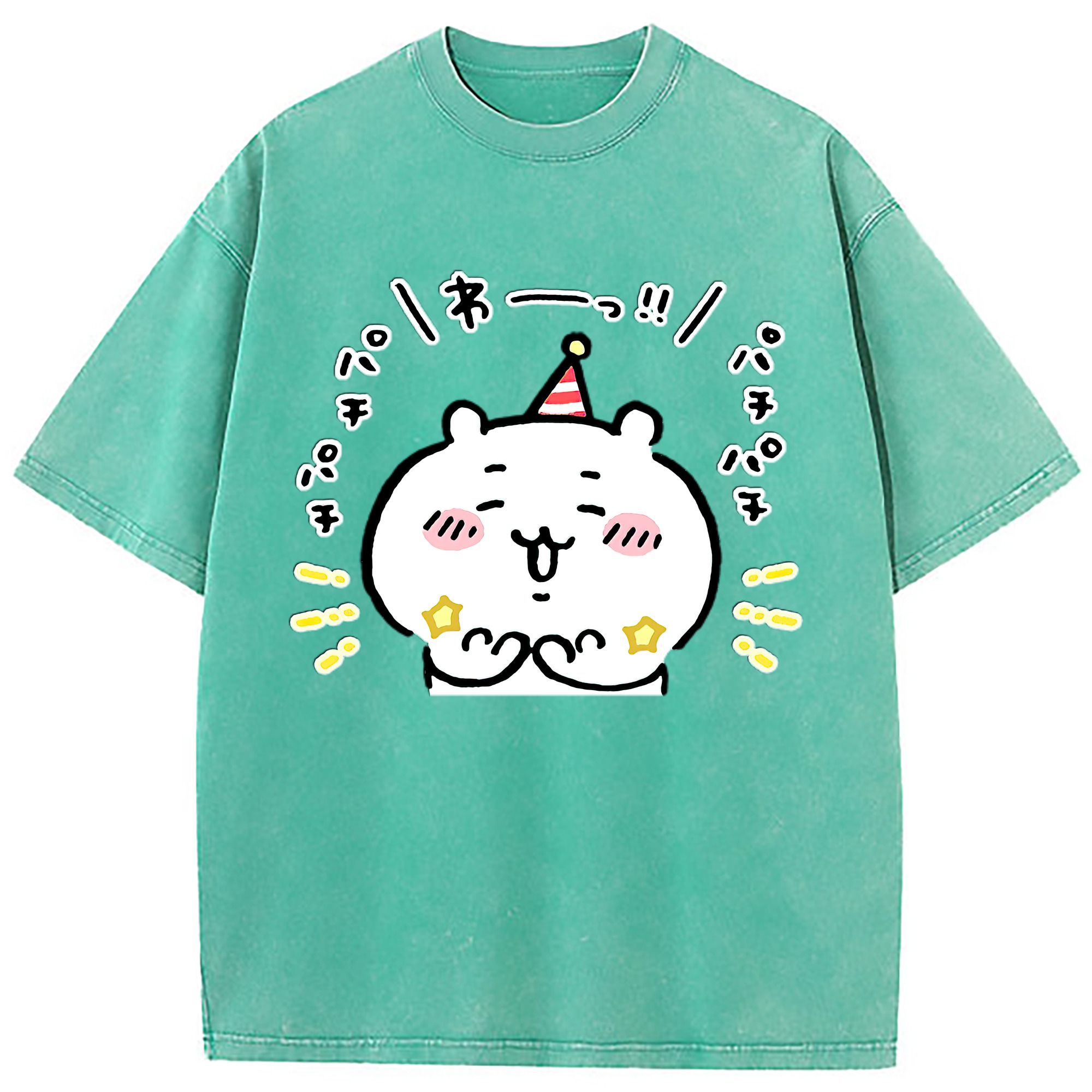 （画像用） ちいかわ ちいかわ Chii-kawa chiikawa 綿100% ヴィンテージ風 半袖Tシャツ（フロントプリント）